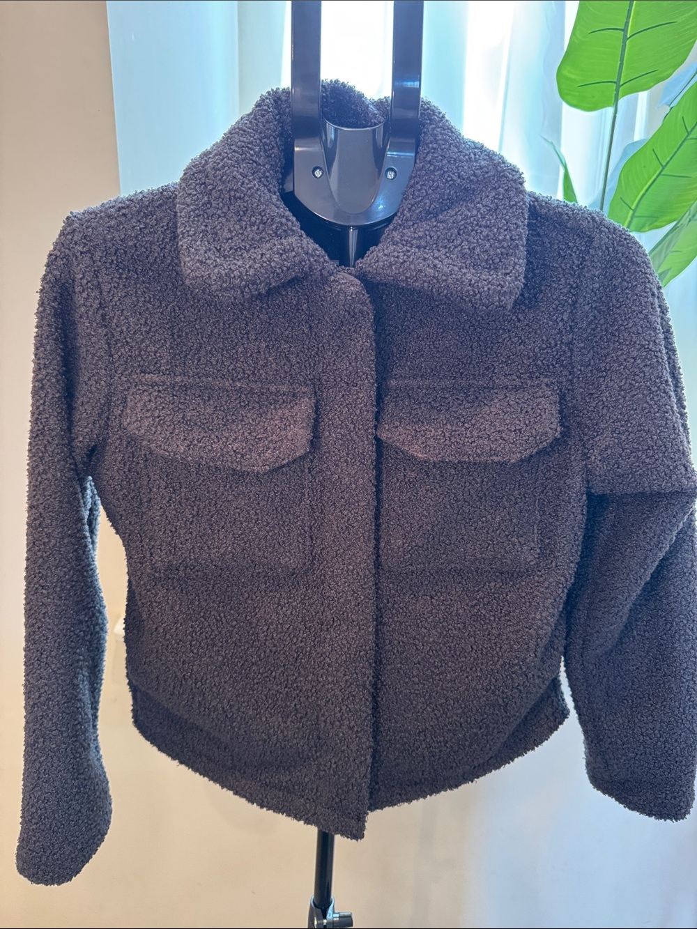 Time and Tru Black Sherpa Jacket
